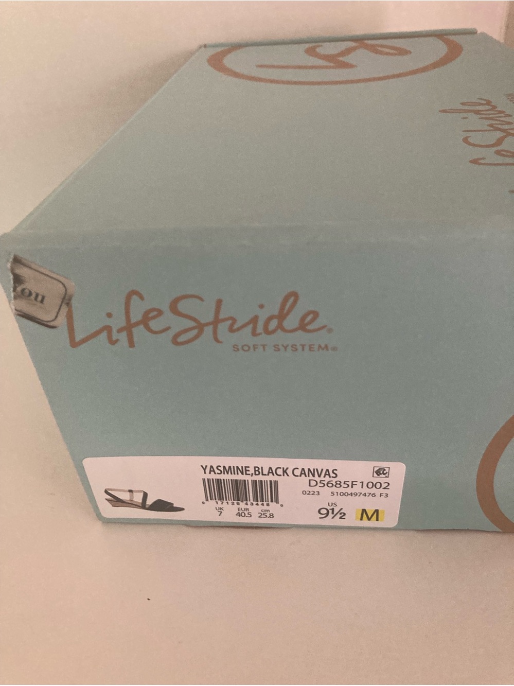 Life Stride Black Slingback Cork Wedge Sandals - Picture 6 of 6